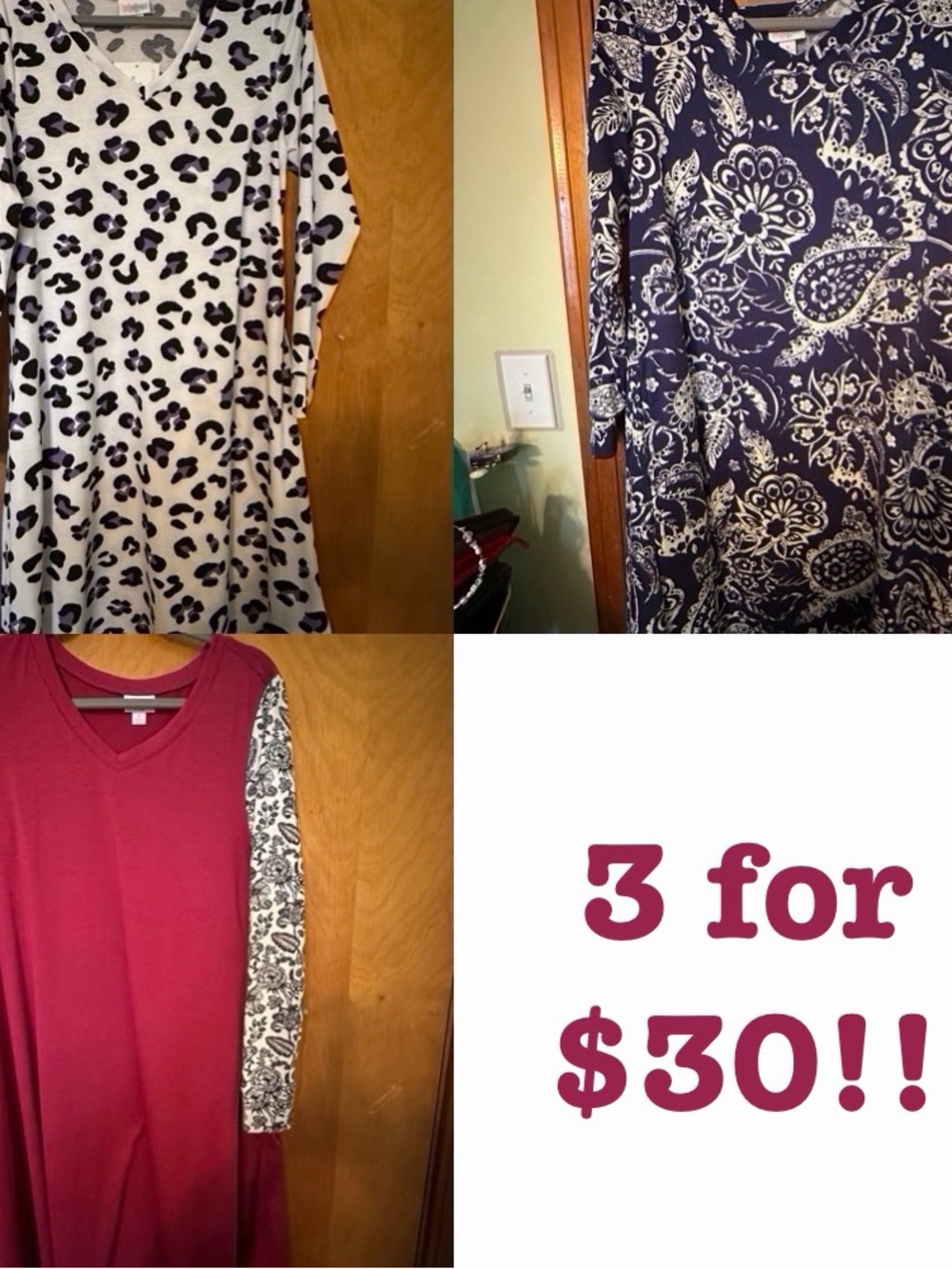 Bundle of 3 Emily Dresses- size small